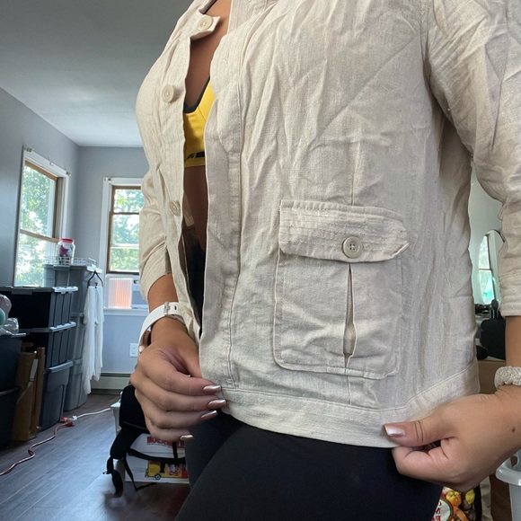 COUNTERPARTS Size 6 Tan Long Sleeve/Shacket - Picture 5 of 8